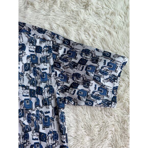 Vintage Thai Silk Elephant Button Up size L - Picture 4 of 7